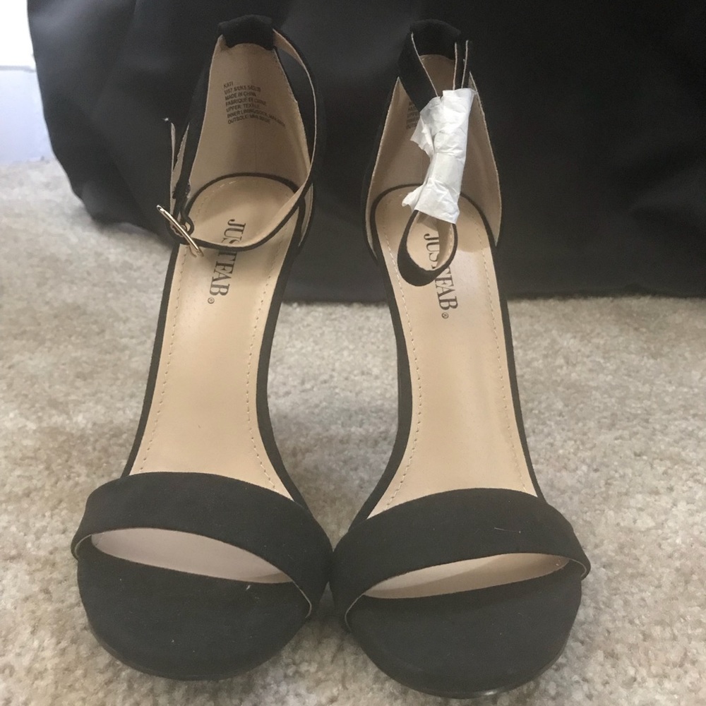 Black Stiletto Ankle Sandals